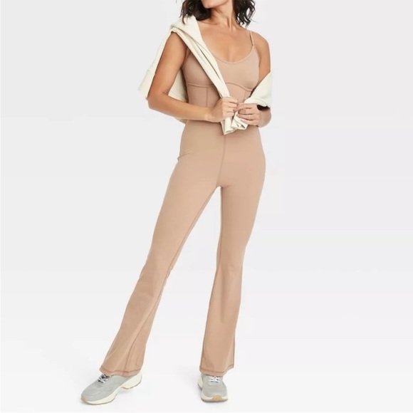 JoyLab Light Brown Women's Flare Long Bodysuit - Picture 3 of 7